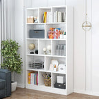 Durable 5-Tier Wooden Bookshelf with Cabinet for Home