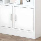 Durable 5-Tier Wooden Bookshelf with Cabinet for Home