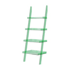 Black Plastic Leaning Ladder Bookcase with 4-Shelves