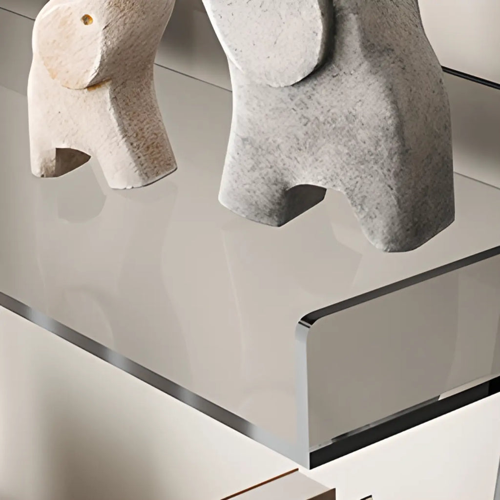 Black Plastic Leaning Ladder Bookcase with 4-Shelves