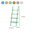 Black Plastic Leaning Ladder Bookcase with 4-Shelves