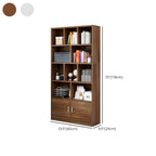 Durable 5-Tier Wooden Bookshelf with Cabinet for Home