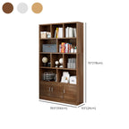 Durable 5-Tier Wooden Bookshelf with Cabinet for Home