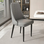 Faux Leather Dining Chair with High Back Sloped Arm