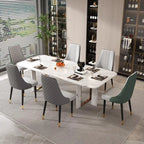 Faux Leather Dining Chair with High Back Sloped Arm