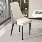 Faux Leather Dining Chair with High Back Sloped Arm