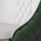 Faux Leather Dining Chair with High Back Sloped Arm