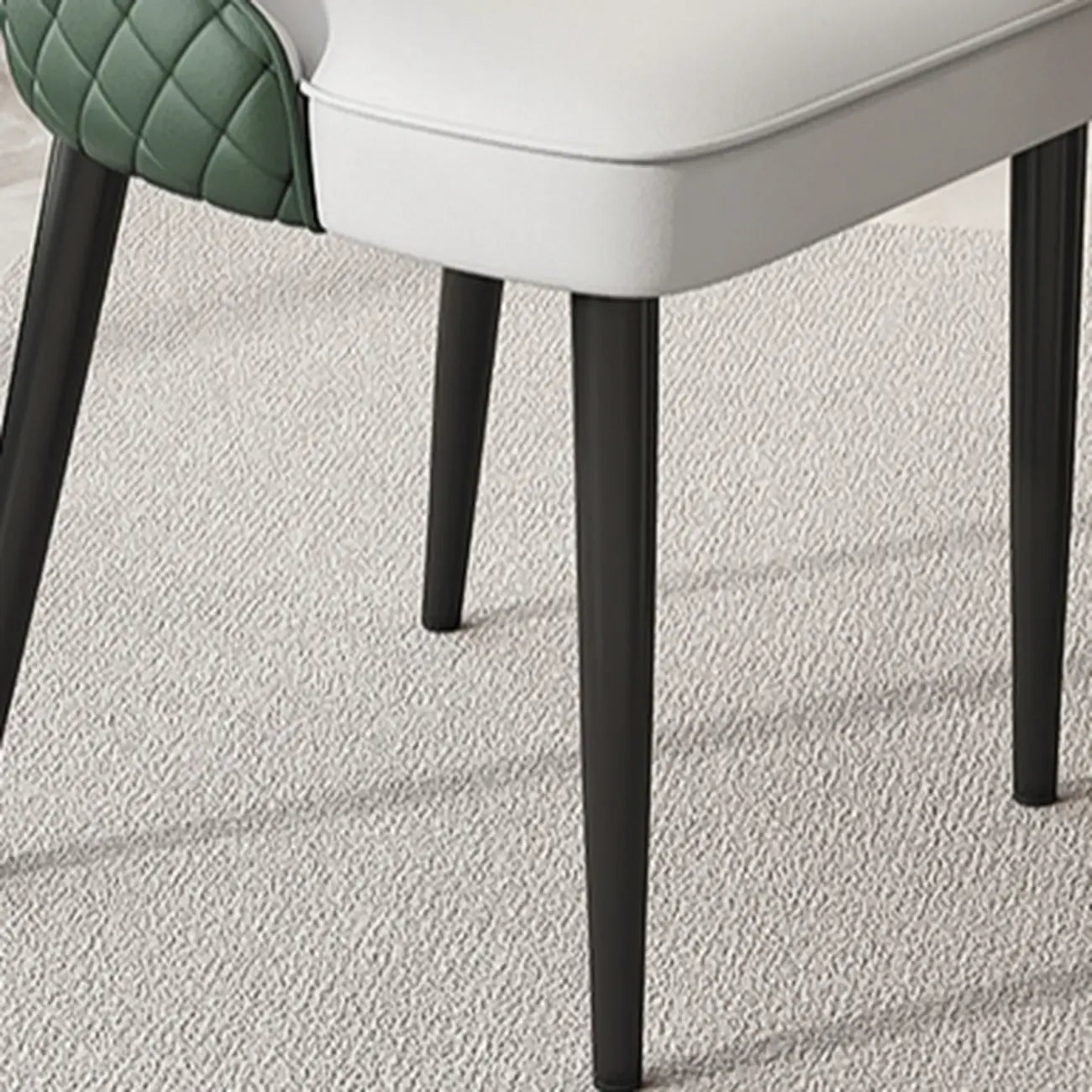 Faux Leather Dining Chair with High Back Sloped Arm