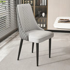 Faux Leather Dining Chair with High Back Sloped Arm