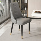 Faux Leather Dining Chair with High Back Sloped Arm