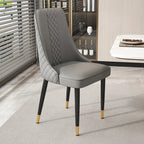 Faux Leather Dining Chair with High Back Sloped Arm