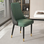 Faux Leather Dining Chair with High Back Sloped Arm