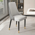 Faux Leather Dining Chair with High Back Sloped Arm