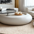 Scandinavian Swivel Glass Storage Coffee Table with Casters