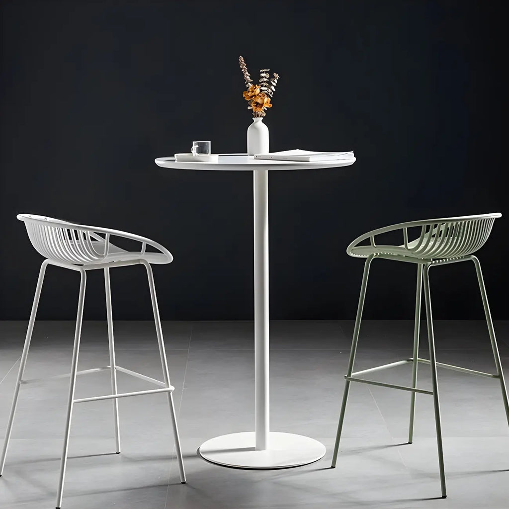 Contemporary Wooden Top Round Bar Table for Dining