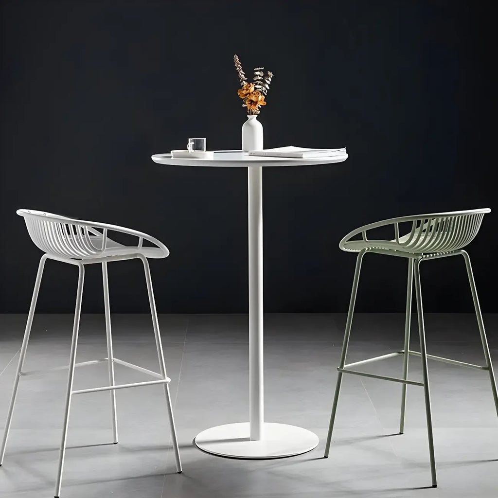 Contemporary Wooden Top Round Bar Table for Dining