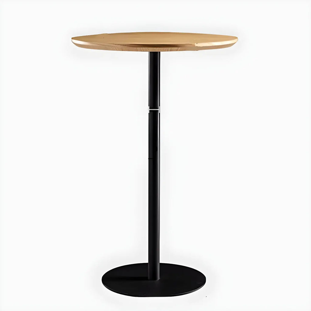 Contemporary Wooden Top Round Bar Table for Dining