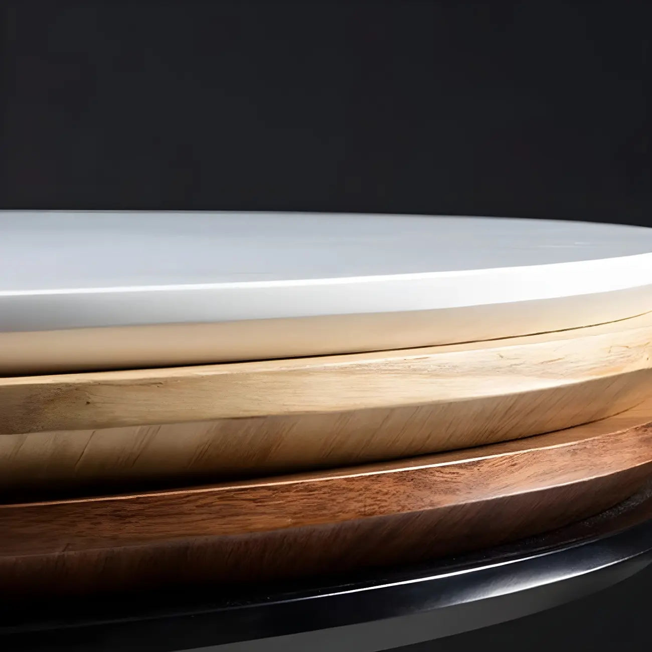 Contemporary Wooden Top Round Bar Table for Dining
