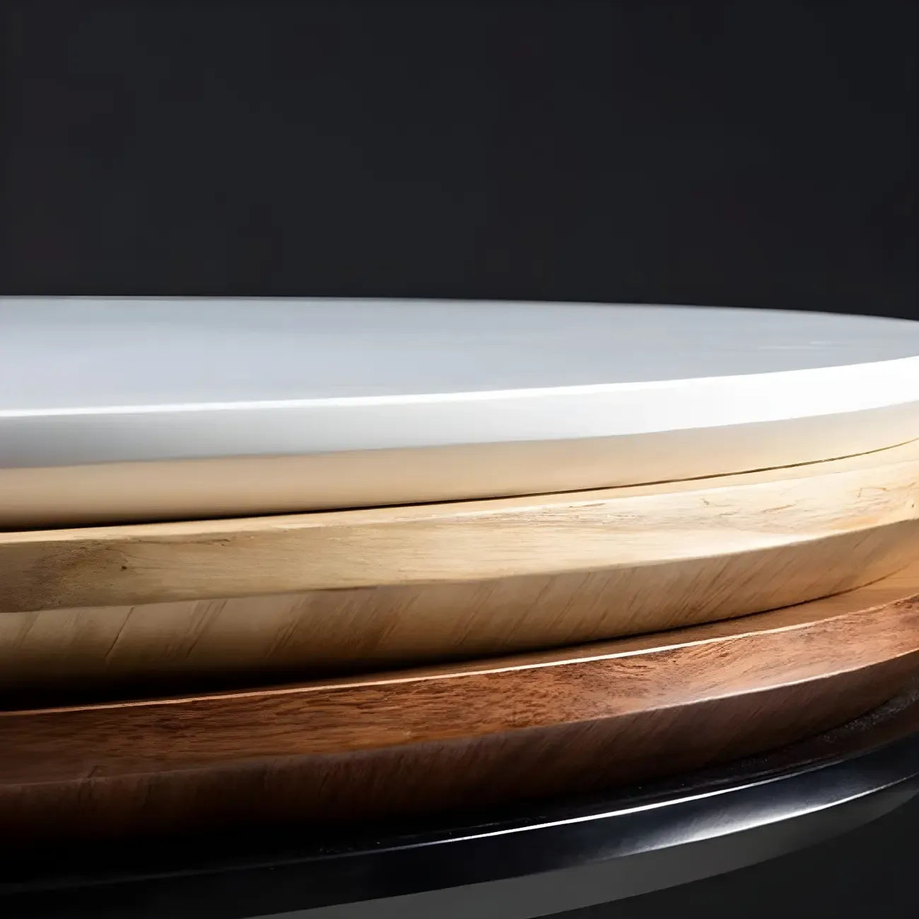 Contemporary Wooden Top Round Bar Table for Dining
