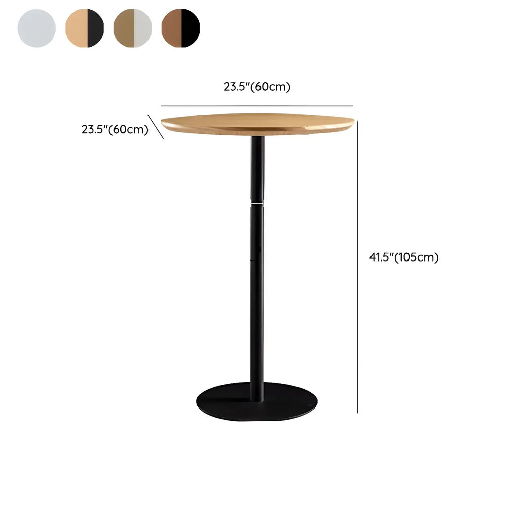 Contemporary Wooden Top Round Bar Table for Dining