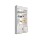 White Rectangle Large Wood Open Display Cabinet
