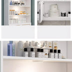 White Rectangle Large Wood Open Display Cabinet