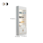 White Rectangle Large Wood Open Display Cabinet