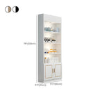 White Rectangle Large Wood Open Display Cabinet