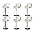 Arched Blackish Green Leather Swivel Adjustable Bar Stool