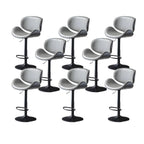 Arched Blackish Green Leather Swivel Adjustable Bar Stool