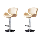 Arched Blackish Green Leather Swivel Adjustable Bar Stool