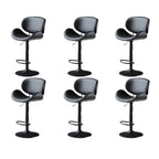Arched Blackish Green Leather Swivel Adjustable Bar Stool