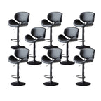 Arched Blackish Green Leather Swivel Adjustable Bar Stool