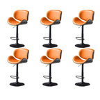 Arched Blackish Green Leather Swivel Adjustable Bar Stool