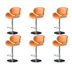Arched Blackish Green Leather Swivel Adjustable Bar Stool