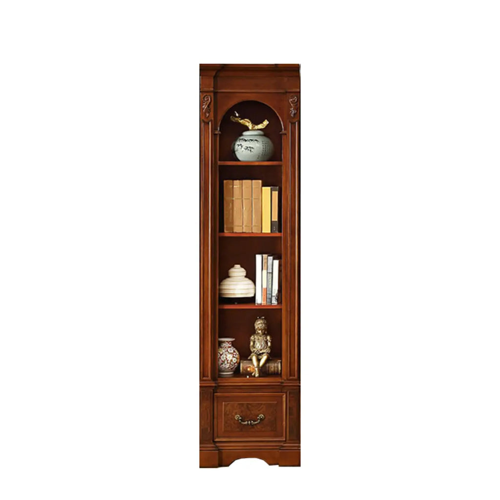 Traditional Solid Wood Brown Display Bookcase