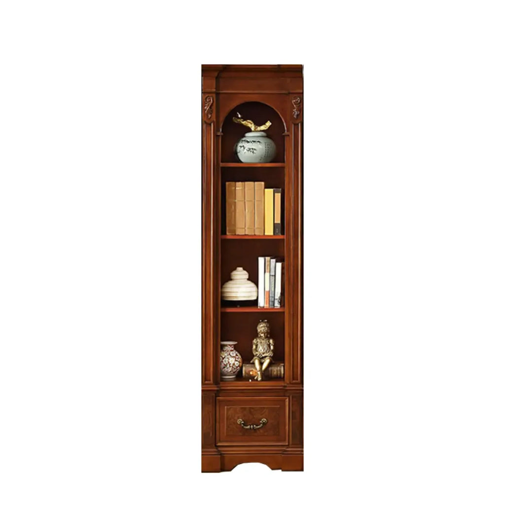 Traditional Solid Wood Brown Display Bookcase