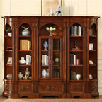 Traditional Solid Wood Brown Display Bookcase