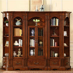Traditional Solid Wood Brown Display Bookcase