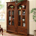 Traditional Solid Wood Brown Display Bookcase