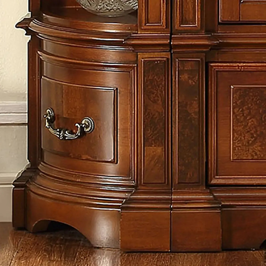 Traditional Solid Wood Brown Display Bookcase