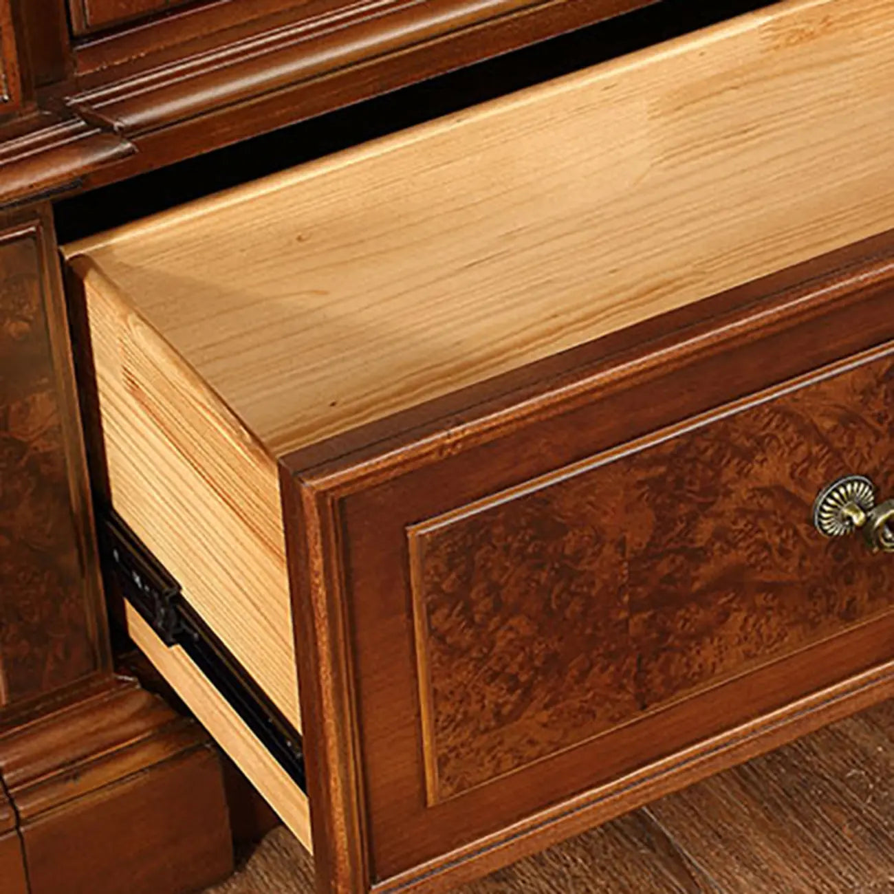 Traditional Solid Wood Brown Display Bookcase