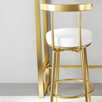 Glam White Faux Marble Golden Metal Trestle Bar Tables