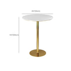 Glam White Faux Marble Golden Metal Trestle Bar Tables