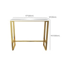 Glam White Faux Marble Golden Metal Trestle Bar Tables