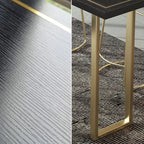 Glam Black Pine Wood Gold Iron Sled Bar Tables