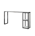 Glam White Faux Marble Gold Iron Two-Shelf Bar Tables