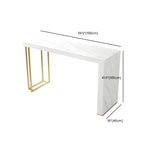 Modern White Stone Gold Metal Bar Table with Storage