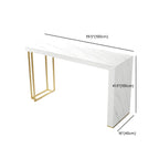 Modern White Stone Gold Metal Bar Table with Storage