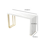Modern White Stone Gold Metal Bar Table with Storage